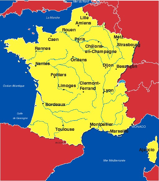 Cartes de France - Webécoles - Circonscription de Grenoble 1